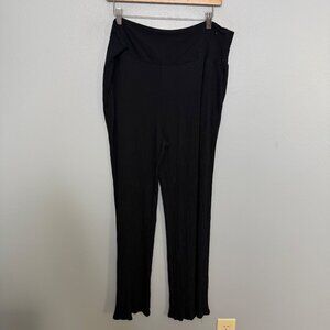 3 DOTS wide leg crinkle gauze pants in black size XXL